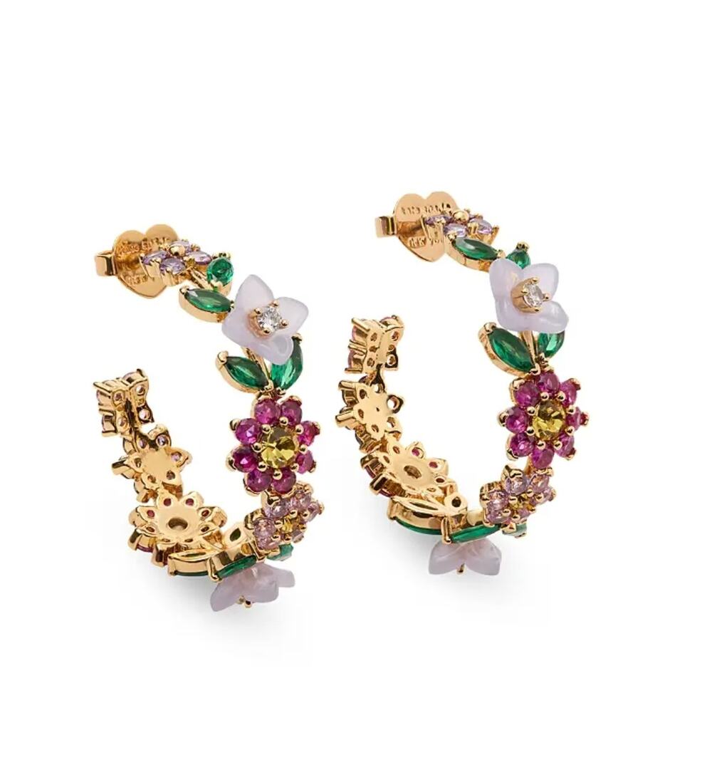 Kate Spade Bursting Blooms Flower Hoops Earrings